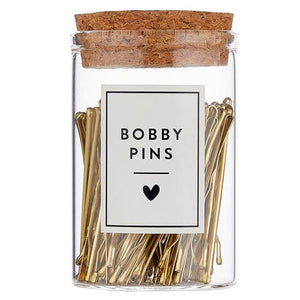 Gold Bobby Pins in Jar - Standard (100 pcs)