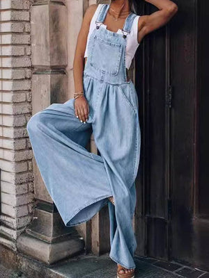 Wide-Leg Overalls